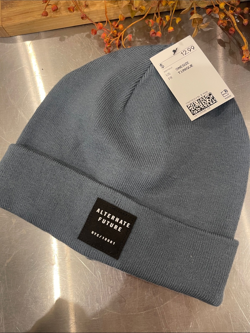 Men's Blue Cuffed Beanie